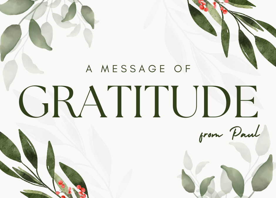 A Message of Gratitude